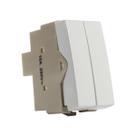 Interruptor Duplo Pulsador 10A 250V Branco Sleek