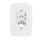 Interruptor Duplo simples + 1 Tomada 10a Ideale Pluzie