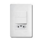 Interruptor Duplo Simples E 1 Tomada 20a 250v Fame Branco
