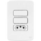 Interruptor Duplo Simples E Soquete 2p+e 20a Composé Weg 2 Teclas 10a Branco