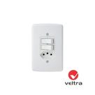 Interruptor Duplo + Tomada Padrão 10A 250V - Veltra