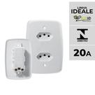 Interruptor e Tomada Pluzie Linha Ideale 10A 20A 4x2 com Certificação Inmetro e Conjunto Duplo OEM