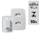 Interruptor e Tomada Pluzie linha Ideale 10A 20A 4x2 Modelos:Tomada Dupla Linha Fácil 10A