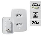 Interruptor e Tomada Pluzie linha Ideale 10A 20A 4x2 Modelos:Tomada Dupla Linha Fácil 20A
