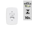 Interruptor e Tomada Pluzie linha Ideale 10A 20A 4x2 Interruptor e Tomada Pluzie linha Ideale 10A 20A 4x2