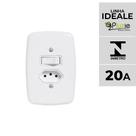 Interruptor e Tomada Pluzie linha Ideale 10A 20A 4x2