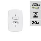Interruptor e Tomada Pluzie linha Ideale 10A 20A 4x2
