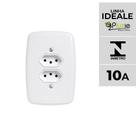 Interruptor e Tomada Pluzie linha Ideale 10A 20A 4x2