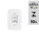 Interruptor e Tomada Pluzie linha Ideale 10A 20A 4x2