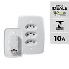 Interruptor e Tomada Pluzie linha Ideale 10A 20A 4x2 Interruptor e Tomada Pluzie linha Ideale 10A 20A 4x2