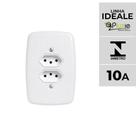 Interruptor e Tomada Pluzie Linha Ideale 4x2 Dupla 10A com Certificação INMETRO OEM