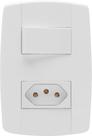 Interruptor Elétrico 1 Tecla e 1 Tomada Branco Completo 10A Linha Lev - Ilumi