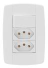 Interruptor Elétrico 1 Tecla e 2 Tomadas Branco Completo 10A Linha Lev -Ilumi