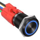 Interruptor Eletrônico APIELE Botão Pulsador Trava 16mm 12V LED