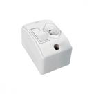 Interruptor Externo Perlex Retangular Branco 1 Simples+Tomada 20A 170/15Brc/10 - Kit C/10