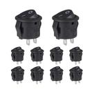 Interruptor Gangorra Redondo Preto 10 Peças Mini Interruptor De Alavanca 2 Pinos 3A 250V 6A 125V Interruptor Gangorra Redondo Preto 10 Peças Mini Interruptor De Alavanca 2 Pinos 3A 250V 6A 125V