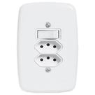 Interruptor Ideale Pluzie 1 Tecla Simples + 2 Tomadas 2P+T 20A Com Placa 4x2 Branca