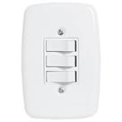 Interruptor Ideale Pluzie 3 Teclas Simples Com Placa 4x2 Branca