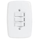 Interruptor Ideale Pluzie 3 Teclas Simples Paralelo Com Placa 4x2 Branco