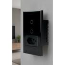 Interruptor Inteligente 2 Botões + Tomada 20A Bivolt Preto