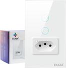 Interruptor Inteligente 2 Botões Touch C Tomada 20A Wi-Fi Branco Google Home e Alexa EKAT-T218-2WB