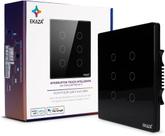 Interruptor Inteligente 6 botões 4X4 Wifi PRETO Compatível Google home e Alexa EKAZA EKAT-T3074-6P