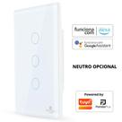 Interruptor Inteligente Sem Fio Neutro 1, 2, 3 ou 4 Botões Touch Panda Plus Smart Wifi App Alexa Google Home Tuya Smart Life Automação Bivolt