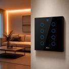 Interruptor Inteligente Smart Wi-fi Alexa google 8 Botões 4x4 Bivolt Preto Cod: 291990464 Neo Avant