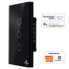 Interruptor Inteligente Touch 3 Botões 4x2 Alexa Google Wifi Smartlife Tuya Panda Plus Controle de Voz Bivolt Automação