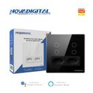 Interruptor Inteligente Wi-Fi 4 Botões 4x4 com 2 Tomada Preto Alexa NovaDigital IT-WK-4x4-B