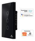 Interruptor Inteligente Wi-fi Smart 3 Botões Alexa Google Siri - Preto