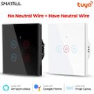 Interruptor inteligente wi-fi touch 1, 2, 3, 4 botões tuya smart life compatível alexa e google home