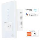 Interruptor Inteligente Wifi 2 Botões Touch 1 Tomada 16A Bivolt Smartlife Tuya PandaPlus Alexa Google Comando Voz e App Interruptor Inteligente Wifi 2 Botões Touch 1 Tomada 16A Bivolt Smartlife Tuya PandaPlus Alexa Google Comando Voz e App
