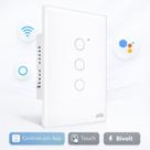 Interruptor Inteligente WiFi 3 Teclas Touch Branco Megaju Aitek Alpha1003 Alexa Google Automação