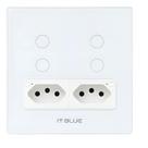 Interruptor Inteligente Wifi 4 Botões 2 Tomada 4x4 Alexa Branco