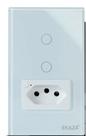 Interruptor Inteligente Wifi Ekaza 2 Teclas Touch Com Tomada