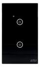 Interruptor Inteligente Wireless 2 Botões Touch Alexa Preto