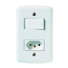 Interruptor LUX2 Tramontina 1Tecla Simples+Tomada 2P+T 10A Com Placa Branca 57145264
