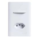 Interruptor Novara Branco 1 Tecla Simples E Tomada 10A 4x2 Com Placa Dicompel