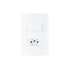 Interruptor Paralelo 10a E Tomada 2p+t 10a Margirius Sleek Com Placa 4x2 Branco Interruptor Paralelo 10a E Tomada 2p+t 10a Margirius Sleek Com Placa 4x2 Branco