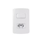 Interruptor Paralelo 10a E Tomada 2p+t 20a Margirius B3 Com Placa 4x2 Branco