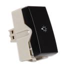 Interruptor Paralelo com gravação Lâmpada Preto Sleek MG Interruptor Paralelo com gravação Lâmpada Preto Sleek MG