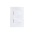 Interruptor Paralelo Duplo MarGirius Sleek 10A com Placa 4x2 Branco