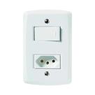 Interruptor Paralelo + Tomada 10a Lux2 Tramontina - Branco - Kit Com Parafusos Interruptor Paralelo + Tomada 10a Lux2 Tramontina - Branco - Kit Com Parafusos