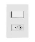 Interruptor Paralelo + Tomada 20a 4x2 Branco Gloss Recta