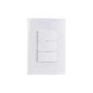 Interruptor Paralelo Triplo MarGirius Sleek 10A com Placa 4x2 Branco