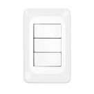 Interruptor Pial Pop 3 Teclas Simples com Placa 4X2