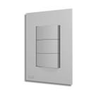 Interruptor Recta Satin 3 Teclas Paralelas / Three Whay Com Placa Prata/Cinza/Grafite - B.Lux Interruptor Recta Satin 3 Teclas Paralelas / Three Whay Com Placa Prata/Cinza/Grafite - B.Lux