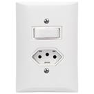 Interruptor Simples 1 Tecla + Tomada 10A 2p+t Com Espelho Branco
