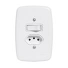 Interruptor Simples 1 Tecla + Tomada 10A 4x2 Ideale Pluzie